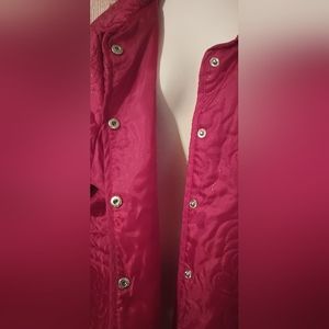 JG Hook Maroon Quilted Pattern Jacket Size L